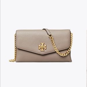 Tory Burch Kira Pebbled Chain Wallet